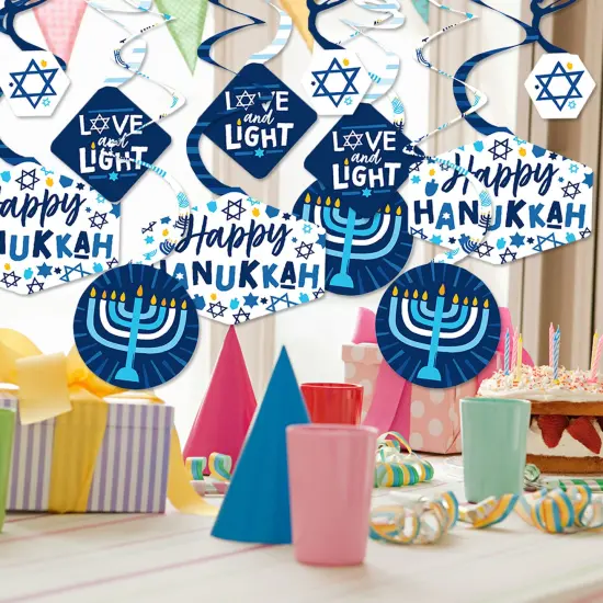 Big Dot of Happiness Hanukkah Menorah - Chanukah Holiday Party Hanging Decor - Party Decoration Swirls - Set of 40 {3}