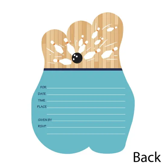Big Dot of Happiness Strike Up the Fun - Bowling - Shaped Fill-in Invites - Birthday Party or Baby Shower Invitation Cards with Envelopes - Set of 12 {4}