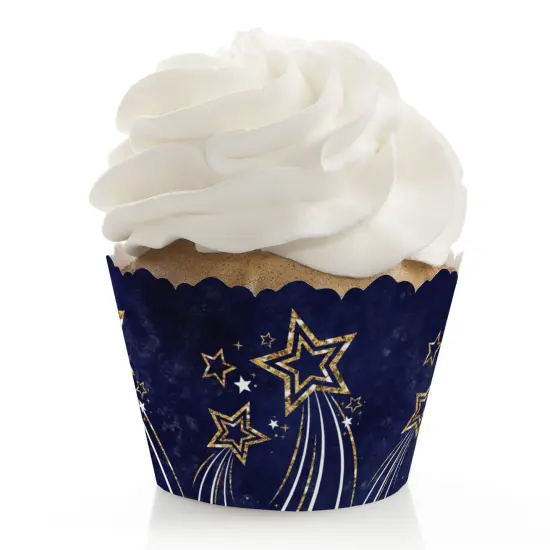 Big Dot of Happiness Starry Skies - Gold Celestial Party Decorations - Party Cupcake Wrappers - Set of 12 {1}
