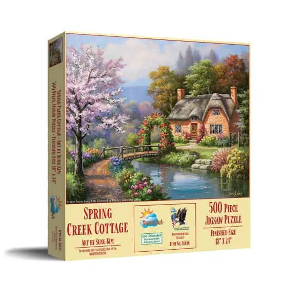 Sunsout Spring Creek Cottage 500 pc Jigsaw Puzzle 36656 {3}