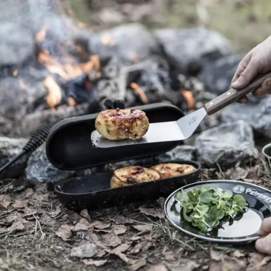 Petromax Flexible Stainless Steel Spatula,Flex2 Model with Wood Handle for Kitchen or Camping, Tapered Blade and Wood Handle {4}