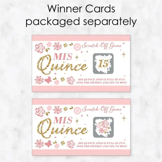 Big Dot of Happiness Mis Quince Anos - Quinceanera Sweet 15 Birthday Party Game Scratch Off Cards - 22 Count {4}