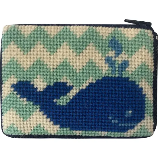 Stitch and Zip Kids Coin Case Needlepoint Kit Whale SZ8112 Multicolor {1}