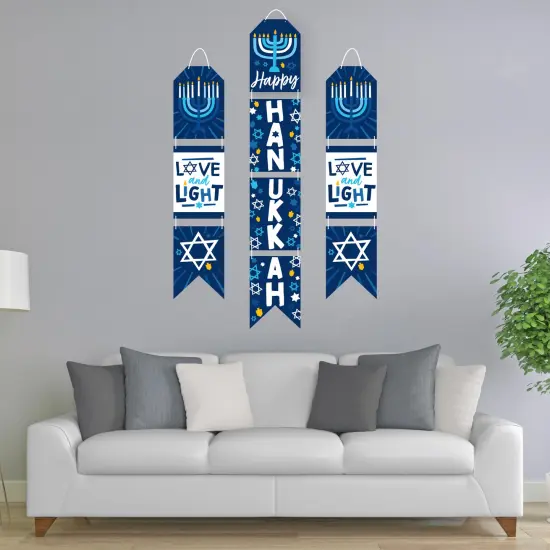 Big Dot of Happiness Hanukkah Menorah - Hanging Vertical Paper Door Banners - Chanukah Holiday Party Wall Decoration Kit - Indoor Door Decor {3}