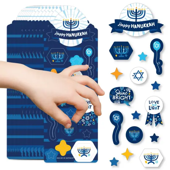 Big Dot of Happiness Hanukkah Menorah - Chanukah Holiday Party Favor Kids Stickers - 16 Sheets - 256 Stickers {1}