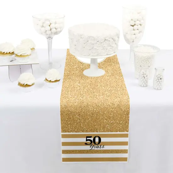 Big Dot of Happiness We Still Do - 50th Wedding Anniversary - Petite Anniversary Party Paper Table Runner - 12 x 60 inches {3}