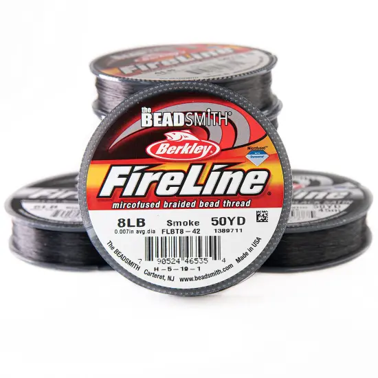 The Beadsmith Fireline by Berkley &ndash; Micro-Fused Braided Thread &ndash; 8lb. Test, .007&rdquo;/.17mm Diameter, 50 Yard Spool, Smoke Grey &ndash; Super Strong Stringing Material for Jewelry Making and Bead Weaving {2}