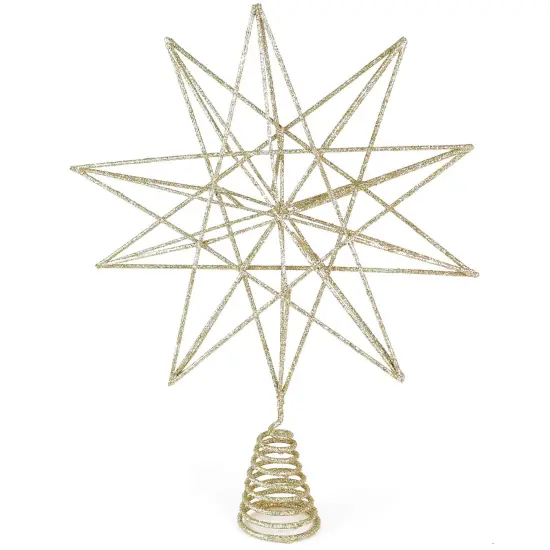 Ornativity Glitter Star Tree Topper - Christmas Sparkly Metal Wire Star Tree Top Ornament {1}