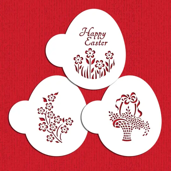 Easter Basket Egg Cookie Stencil Set | C879 by Designer Stencils | Cookie Decorating Tools | Baking Stencils for Royal Icing, Airbrush, Dusting Powder | Reusable Plastic Food Grade Stencil for Cookies | Easy to Use & Clean Cookie Stencil {2}