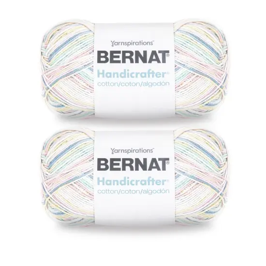 Bernat Handicrafter Cotton Big Ball Prettypastel Ombre Yarn - 2 Pack of 340g/12oz - Cotton - 4 Medium (Worsted) - 608 Yards - Knitting/Crochet {1}