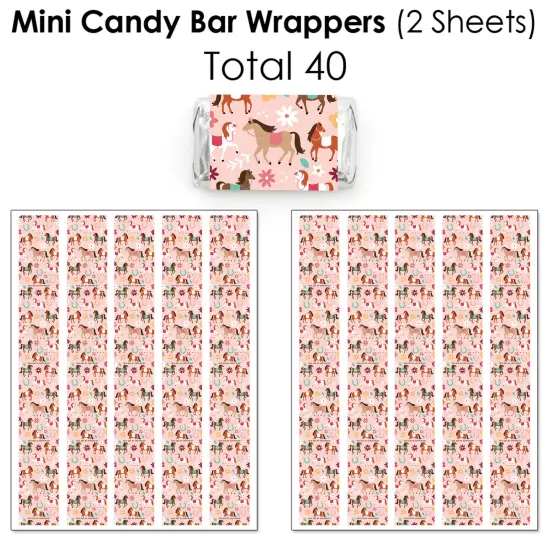 Big Dot of Happiness Run Wild Horses - Pony Birthday Party Candy Favor Sticker Kit - 304 Pc {4}