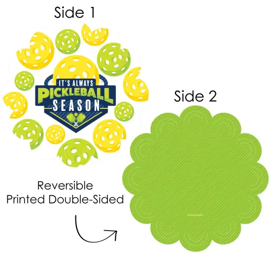 Big Dot of Happiness Let's Rally - Pickleball - Birthday or Retirement Party Round Table Decorations - Paper Chargers - Place Setting For 12 {4}