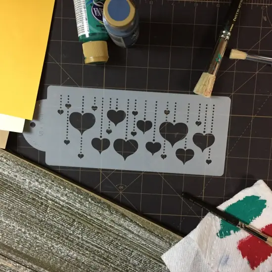 Hanging Hearts Cake Stencil | C930 by Designer Stencils | Cake Decorating Tools | Baking Stencils for Royal Icing, Airbrush, Dusting Powder | Reusable Plastic Food Grade Stencil for Cakes | Easy to Use & Clean Cake Stencil {2}