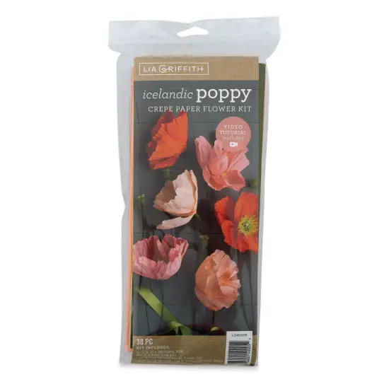 Lia Griffith Crepe Paper Flower Kit - Icelandic Poppy, 30 Pieces {1}