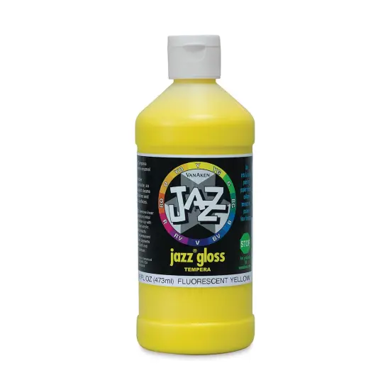 Jazz Gloss Tempera - Gloss, Fluorescent Yellow, 16 oz bottle {1}