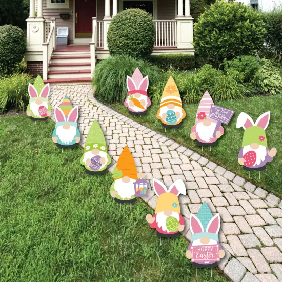 Big Dot of Happiness Easter Gnomes - Lawn Decorations - Outdoor Spring Bunny Party Yard Decorations - 10 Piece {1}