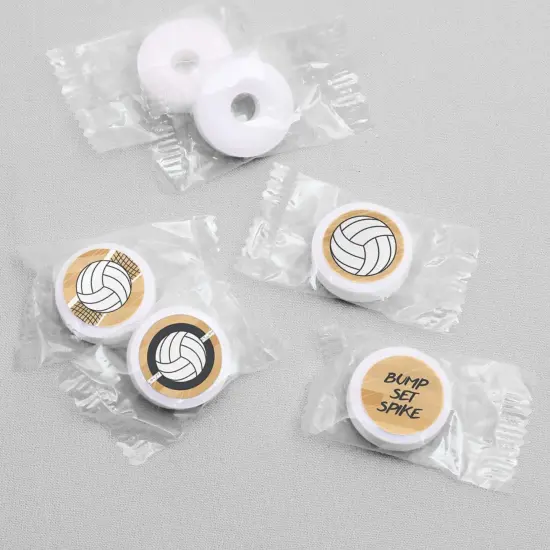 Big Dot of Happiness Bump, Set, Spike - Volleyball - Baby Shower or Birthday Round Candy Sticker Favors - Labels Fits Hershey&lsquo;s Kisses (1 sheet of 108) {4}