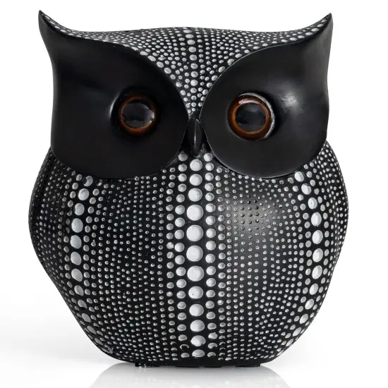 Ornativity Black Owl Statue Figurine - Animal Sculpture Home Decoration for Bedroom Living Room Kitchen Office Bathroom House Decor Figurines {1}