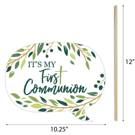 Big Dot of Happiness First Communion Elegant Cross - Religious Party Photo Booth Props Kit - 20 Count {7}