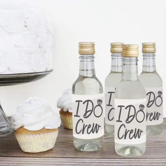 Big Dot of Happiness Champagne Elegantly Simple - Mini Wine & Champagne Bottle Label Stickers - Wedding or Bridal Shower Guest Party Favor Gift 16 Ct {4}