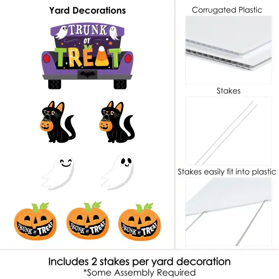 Big Dot of Happiness Trunk or Treat - Yard Sign and Outdoor Lawn Decorations - Halloween Car Parade Party Yard Signs - Set of 8 {6}