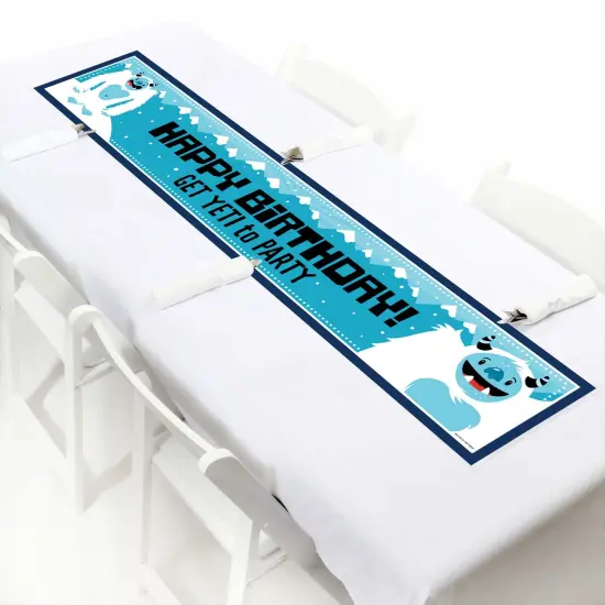 Big Dot of Happiness Yeti to Party - Abominable Snowman Happy Birthday Decorations Party Banner {7}