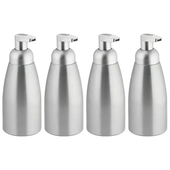 mDesign Aluminum Foaming Soap Dispenser Pump Bottle {1}