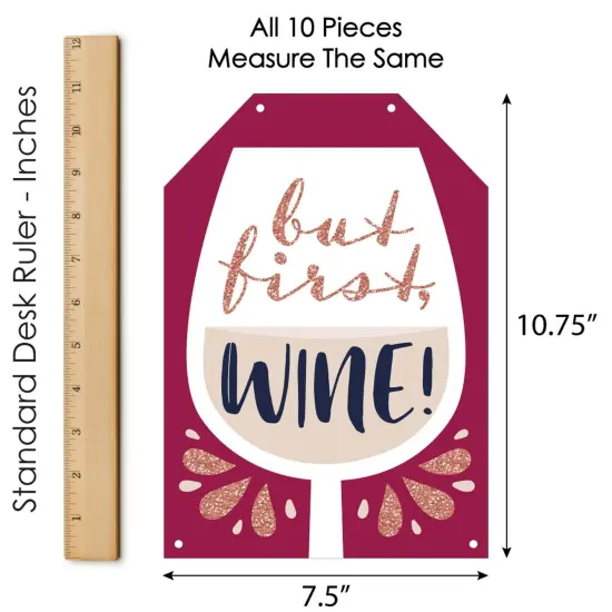 Big Dot of Happiness But First, Wine - Hanging Vertical Paper Door Banners - Wine Tasting Party Wall Decoration Kit - Indoor Door Decor {7}