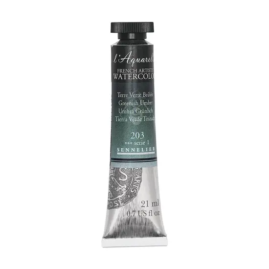 Sennelier French Artists' Watercolor - Greenish Umber, 21 ml, Tube {2}