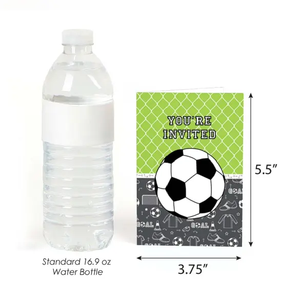 Big Dot of Happiness Goaaal - Soccer - Fill-in Baby Shower or Birthday Party Invitations (8 Count) {4}