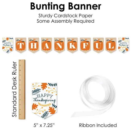 Big Dot of Happiness Happy Thanksgiving - Fall Harvest Party Supplies Decoration Kit - Decor Galore Party Pack - 51 Pieces {7}