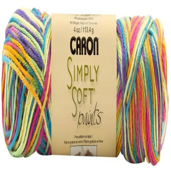 Caron Simply Soft Rainbow Bright Paints Yarn - 3 Pack of 141g/5oz - Acrylic - 4 Medium (Worsted) - 235 Yards - Knitting/Crochet {2}