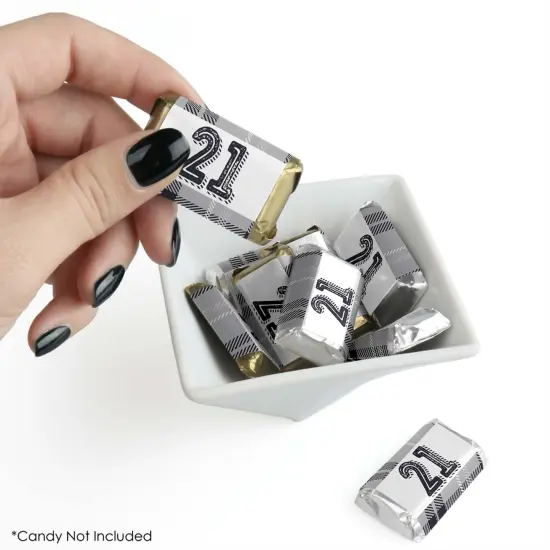 Big Dot of Happiness Finally 21 - Mini Candy Bar Wrapper Stickers - 21st Birthday Party Small Favors - 40 Count {3}