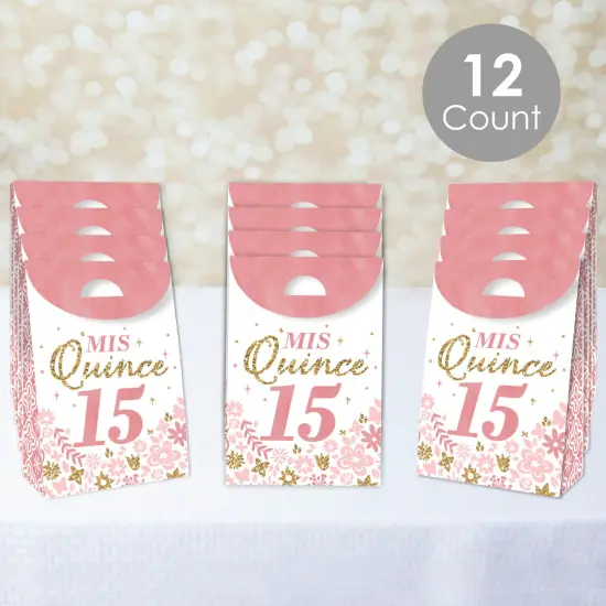 Big Dot of Happiness Mis Quince Anos - Quinceanera Sweet 15 Birthday Gift Favor Bags - Party Goodie Boxes - Set of 12 {3}