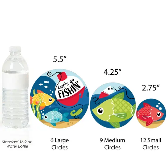 Big Dot of Happiness Let's Go Fishing - Fish Themed Birthday Party or Baby Shower Giant Circle Confetti - Party Decorations - Large Confetti 27 Count {4}
