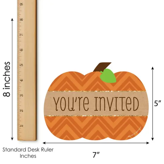 Big Dot of Happiness Pumpkin Patch - Shaped Fill-in Invitations - Fall, Halloween or Thanksgiving Party Invitation Cards with Envelopes - Set of 12 {7}