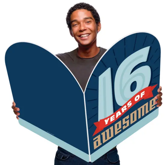 Big Dot of Happiness Boy 16th Birthday - Happy Sweet Sixteen Birthday Giant Greeting Card - Big Shaped Jumborific Card {1}