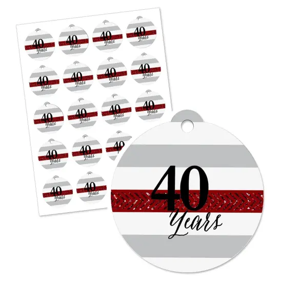 Big Dot of Happiness We Still Do - 40th Wedding Anniversary - Party Favor Gift Tags (Set of 20) {3}