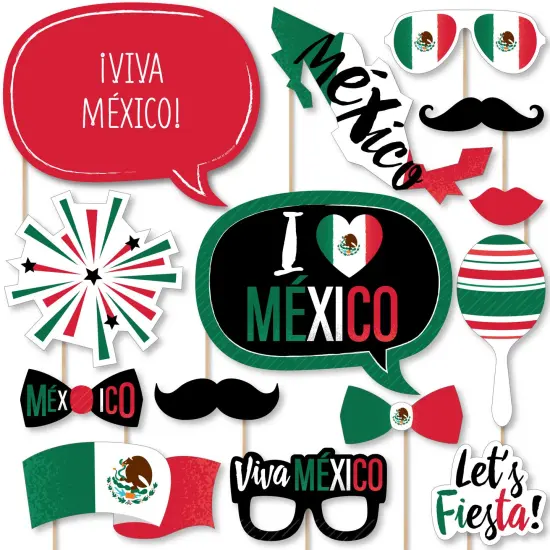 Big Dot of Happiness Viva Mexico - Mexican Independence Day Party Photo Booth Props Kit - 20 Count {1}
