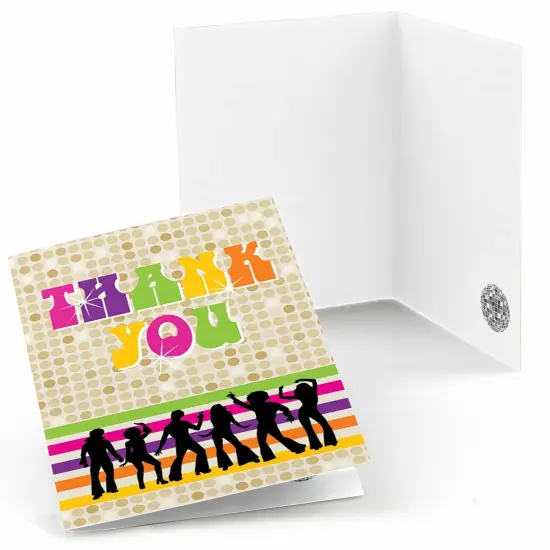 Big Dot of Happiness 70's Disco - 1970's Disco Fever Party Thank You Cards (8 count) {1}