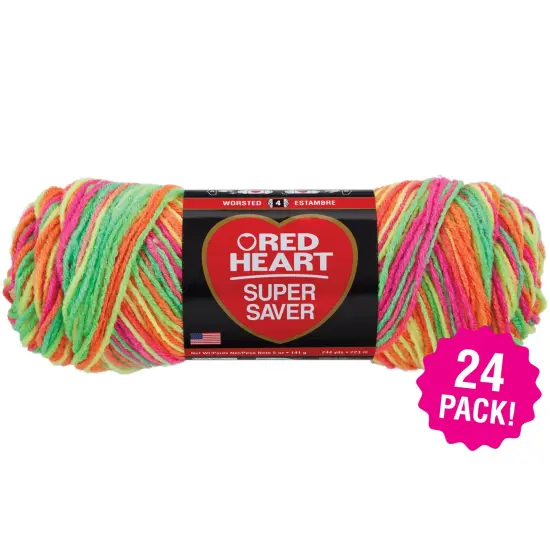 Multipack of 24 - Red Heart Super Saver Yarn-Day Glow {1}