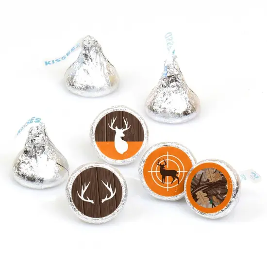 Big Dot of Happiness Gone Hunting - Deer Hunting Camo Party Round Candy Sticker Favors - Labels Fits Chocolate Candy (1 sheet of 108) {1}