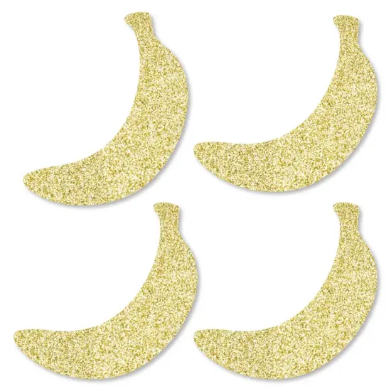 Big Dot of Happiness Gold Glitter Banana - No-Mess Real Gold Glitter Cut-Outs - Tropical Party Confetti - Set of 24 {1}