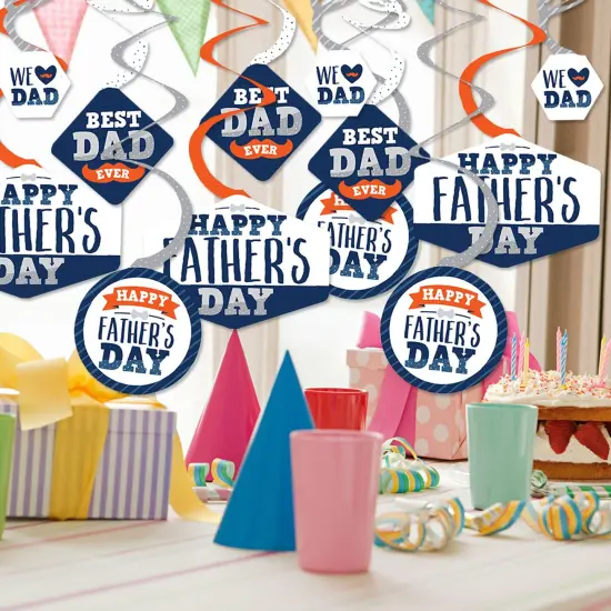 Big Dot of Happiness Happy Father's Day - We Love Dad Party Hanging Decor - Party Decoration Swirls - Set of 40 {3}