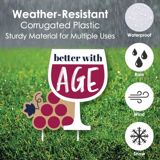 Big Dot of Happiness Better with Age - Wine Happy Birthday - Yard Sign and Outdoor Lawn Decorations - Funny Birthday Prank Yard Signs - Set of 8 {4}