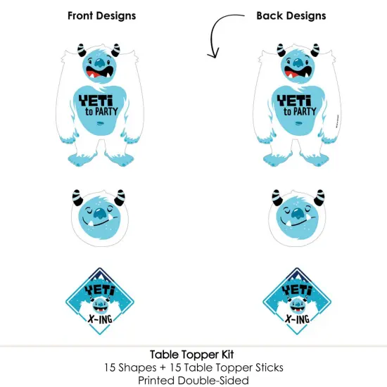 Big Dot of Happiness Yeti to Party - Abominable Snowman Party or Birthday Party Centerpiece Sticks - Table Toppers - Set of 15 {6}