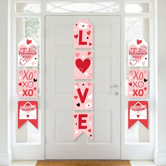 Big Dot of Happiness Happy Valentine's Day - Hanging Vertical Paper Door Banners - Valentine Hearts Party Wall Decoration Kit - Indoor Door Decor {1}