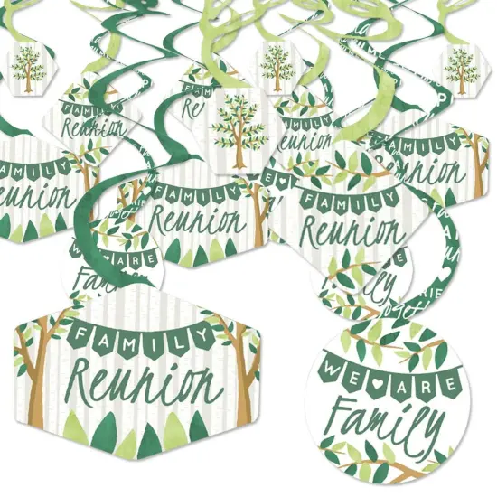 Big Dot of Happiness Family Tree Reunion - Family Gathering Party Hanging Decor - Party Decoration Swirls - Set of 40 {1}