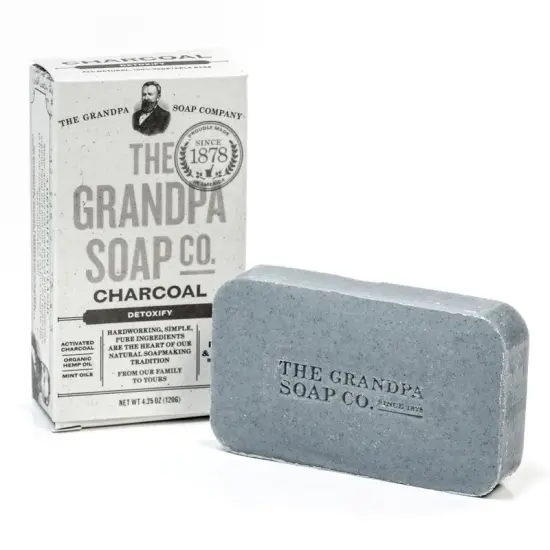 The Grandpa Soap Company Charcoal Detoxify Bar Soap 4.25 Oz Pack of 3 {3}