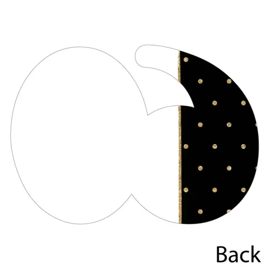 Big Dot of Happiness Chic 60th Birthday - Pink, Black & Gold - Shaped Thank You Cards - Birthday Party Thank You Note Cards with Envelopes - Set of 12 {6}